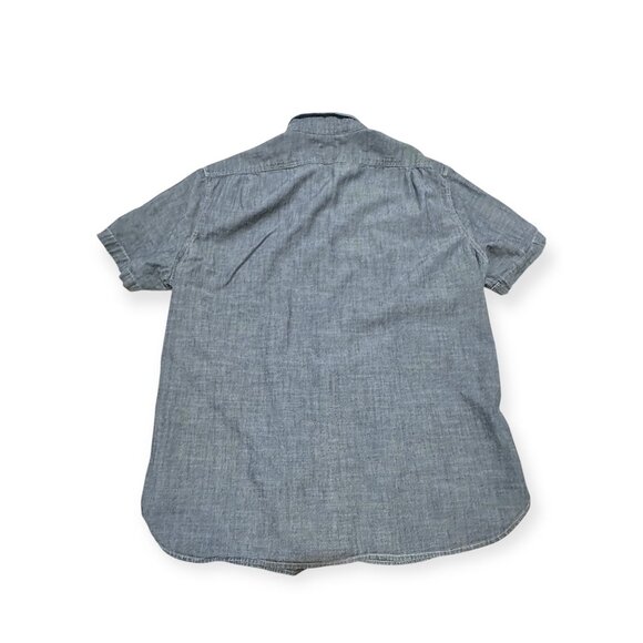 J. Crew  Men’s Chambray Button UP 2 Pocket Short Sleeve Shirt XL Cotton - Picture 4 of 11